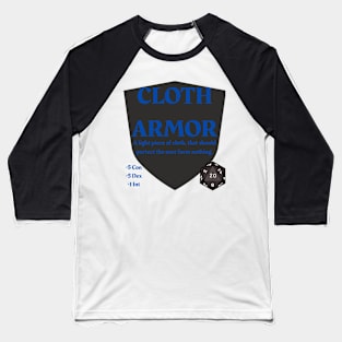 Cloth Armor DnD Nerd Baseball T-Shirt
